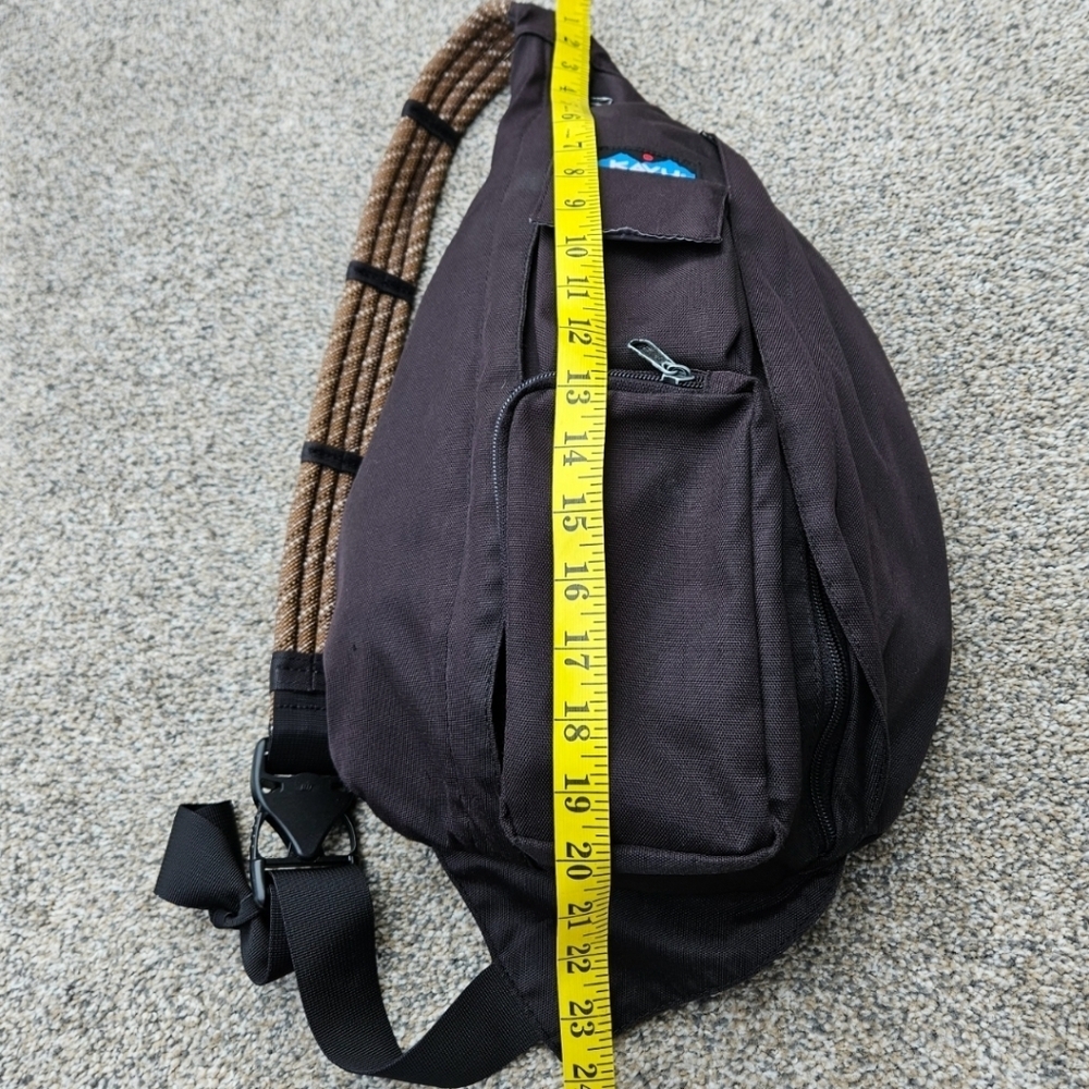 Kavu Rope Sling Bag Hiking One Shoulder Backpack Black Brown Travel Outdoor Bag - Picture 8 of 15
